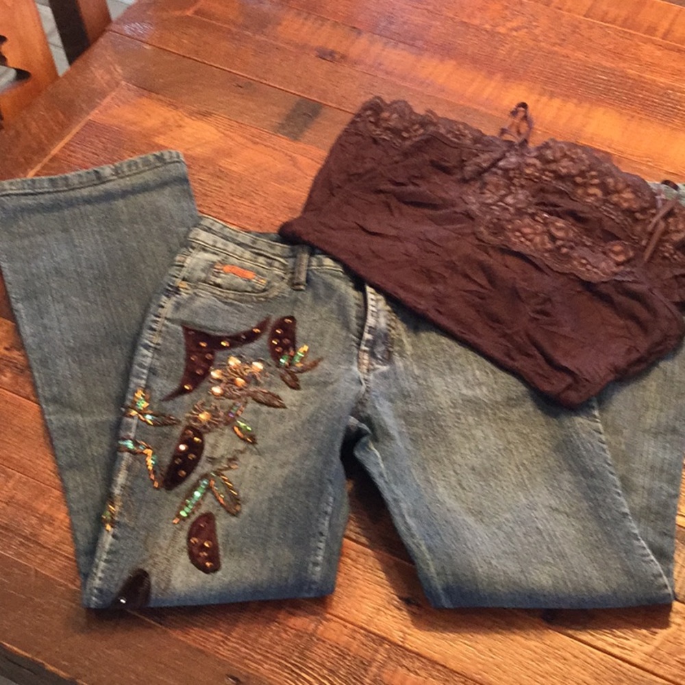 DANIEL EMBROIDERED BLING JEAN